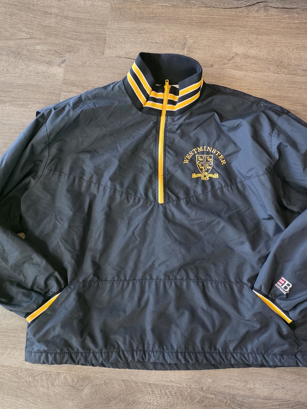 Westminster Men's Black & Gold Half-Zip Windbreaker Jacket